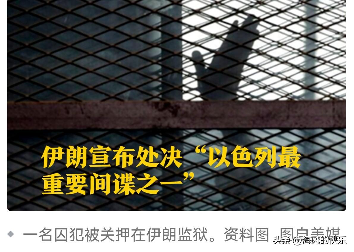 “以色列最重要间谍之一”，伊朗宣布处决

   据外媒美联社、《以色列时报》等媒
