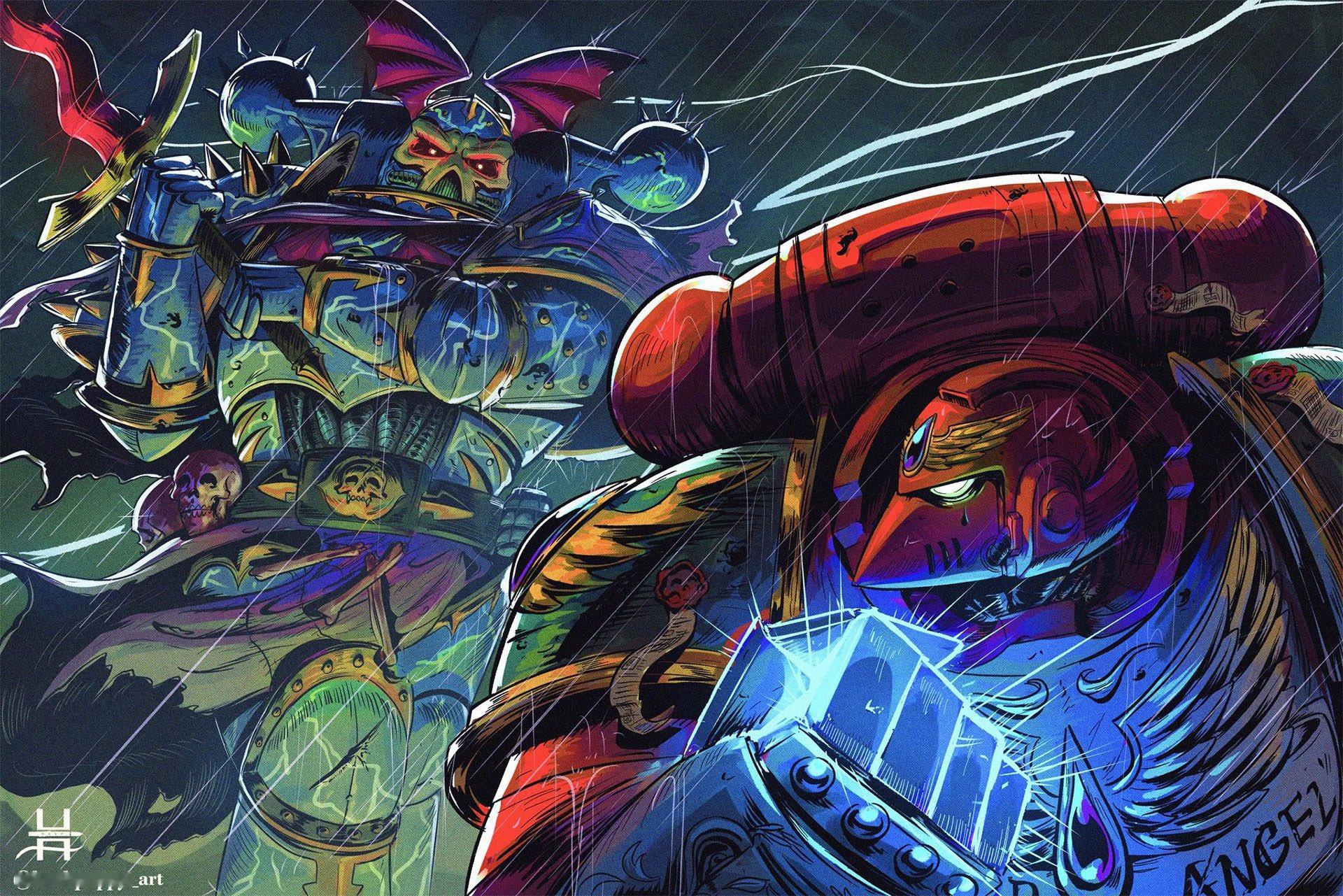 “Space Vampire Duel” by hushpuppyart 战锤4