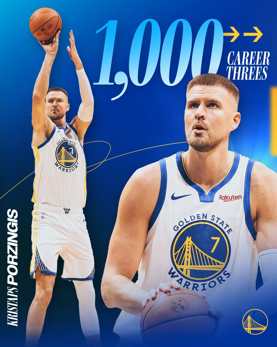 恭喜波尔津吉斯达成生涯1000记三分里程碑🔥 