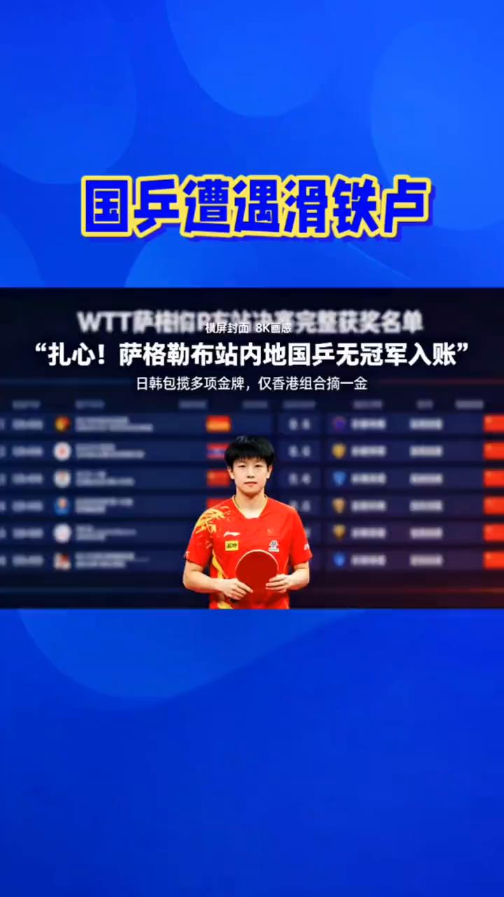 国兵遭遇滑铁卢，WTT萨格勒布站决赛完整获奖名单。
看完萨格勒布全部决赛成绩单，