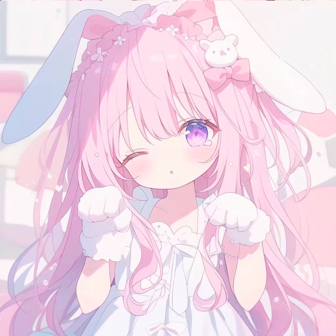 粉色系女生漫画头像/优质漫画女头 