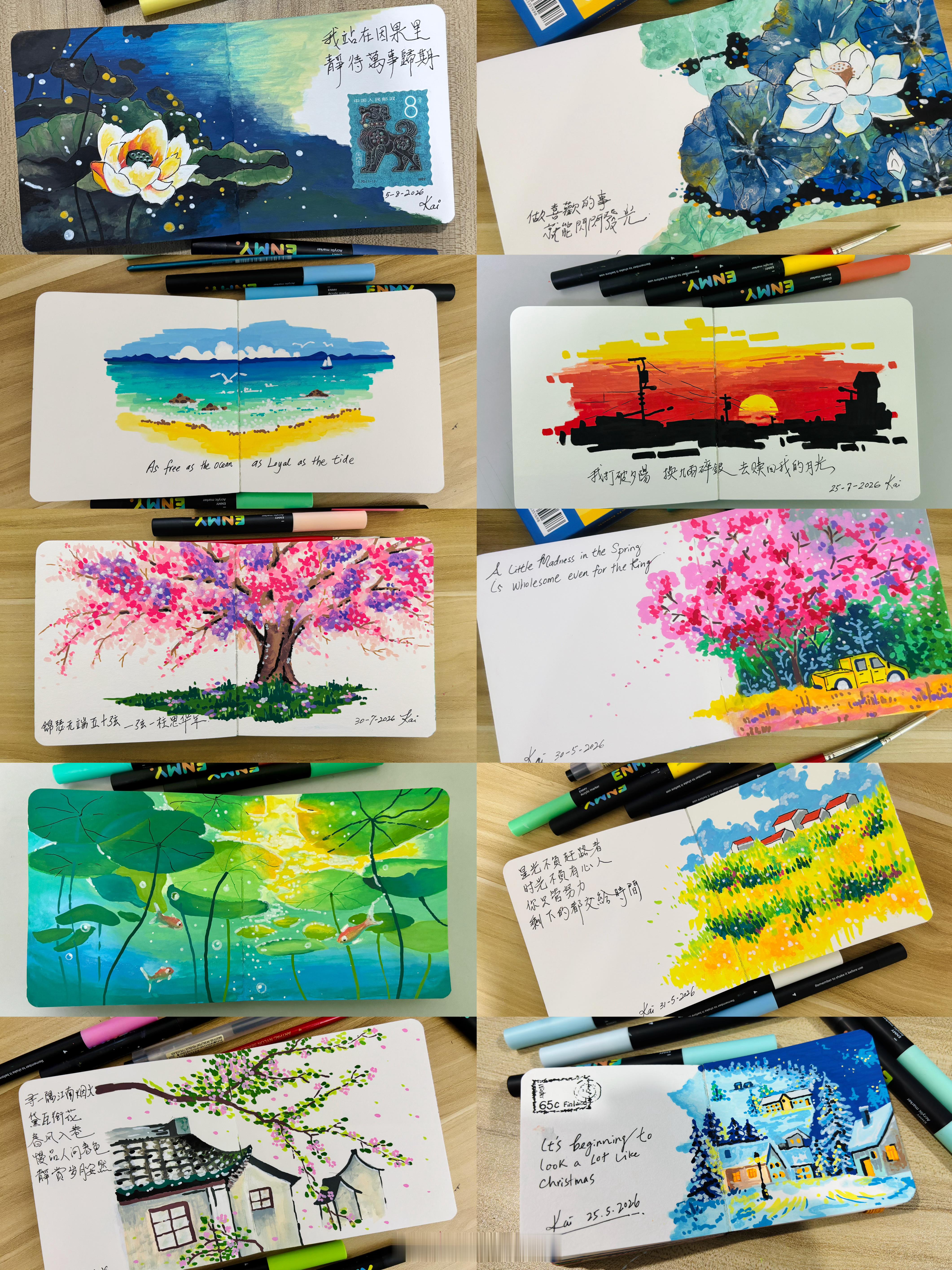 马克笔手绘丙烯马克笔 💓我被自己的画治愈了🫰 马来西亚