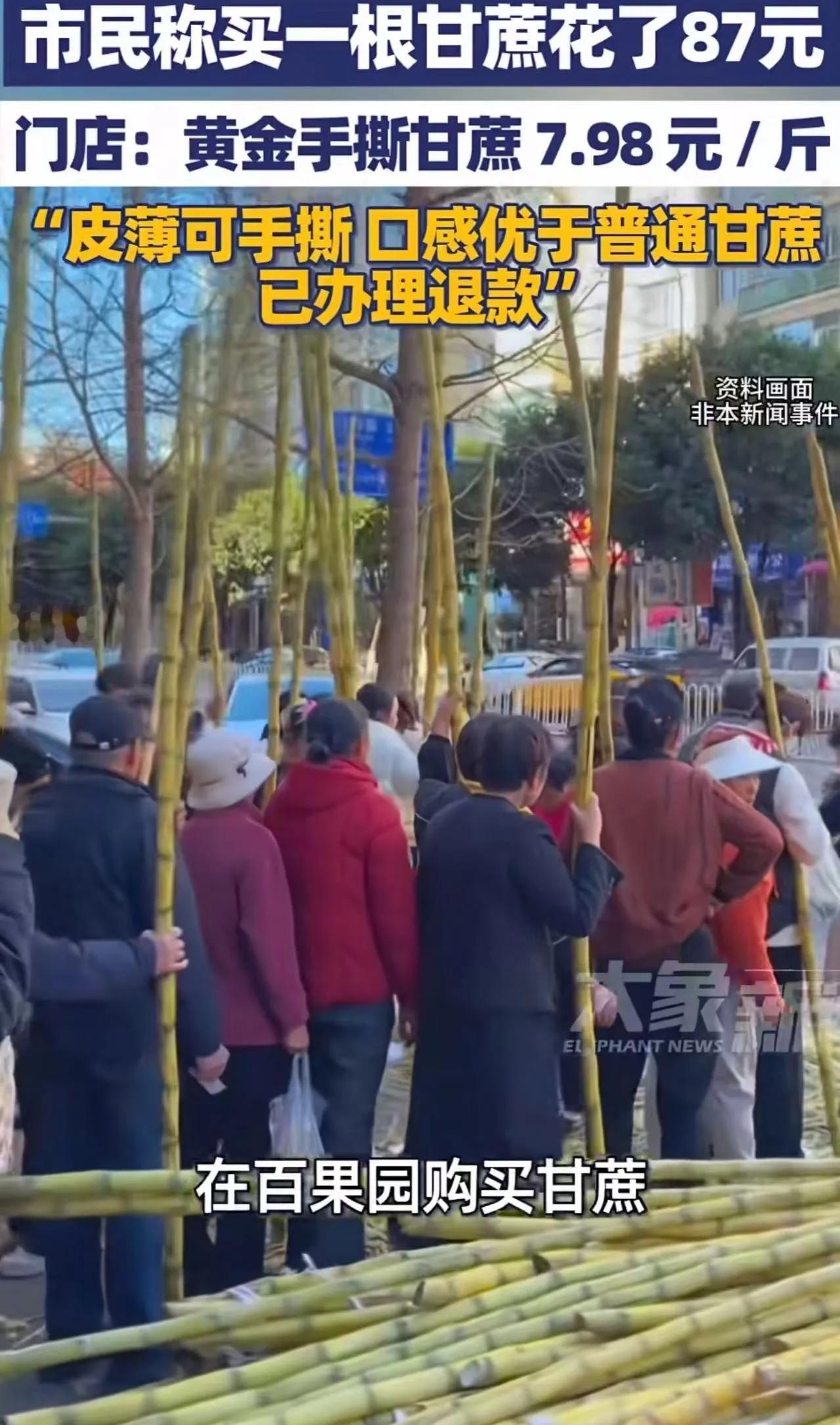 “一根甘蔗卖87元？你们是抢钱还是疯了？”浙江男子买完单当场傻眼，店员回应：这是
