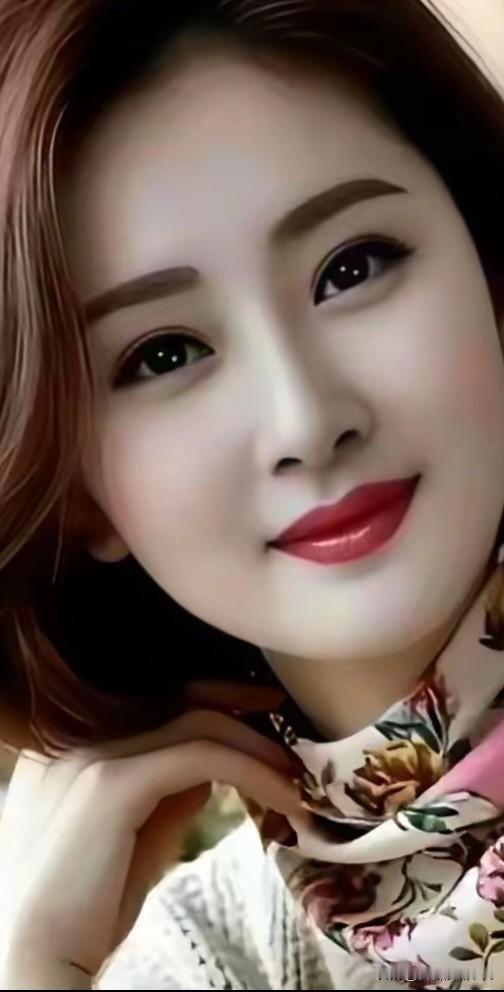 五言·丝巾女
 
短发凝清韵，丝巾缀浅芳。
眼波含晓露，唇色带春阳。
腕上金环稳