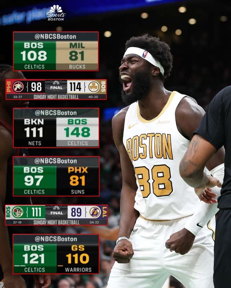 全明星赛后的几场胜利，本赛季凯尔特人的虐菜水平一直还可以的！凯尔特人热爱日记