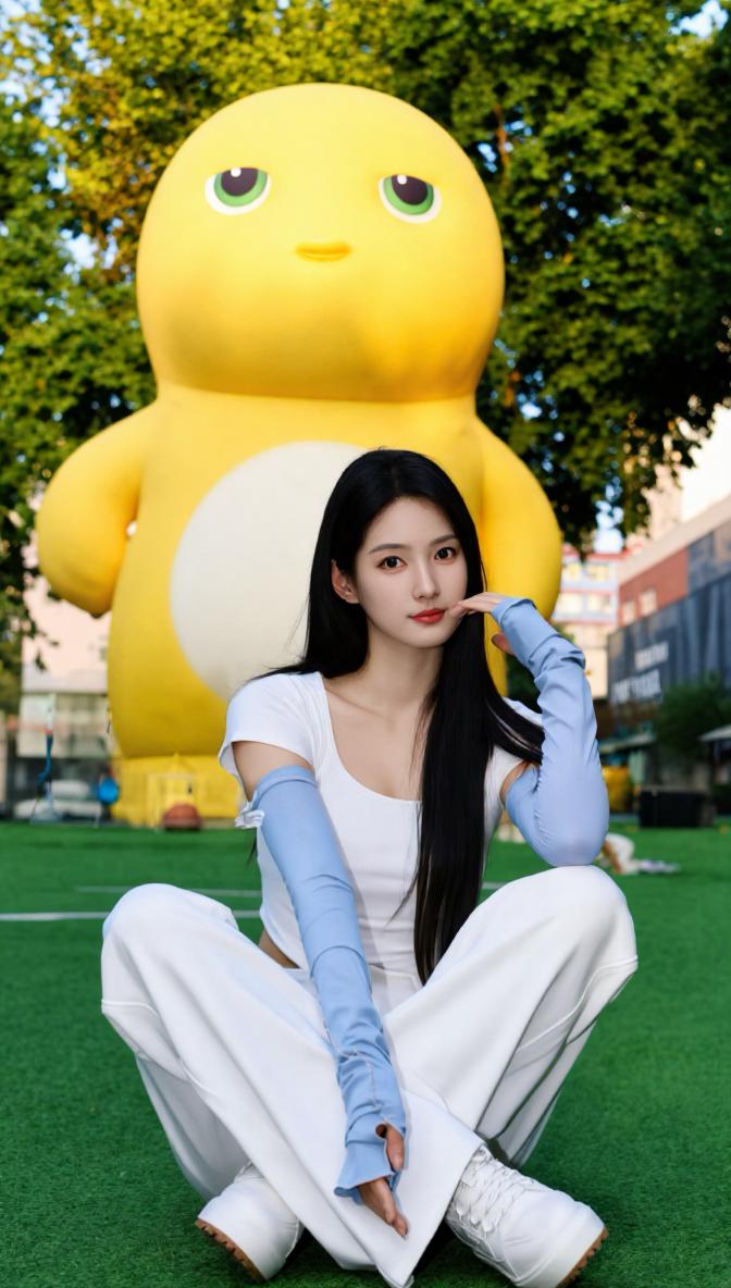 阳光灿烂照耀绿草地，清纯甜美女孩闪亮登场！美少女美景分享一眼沦陷的神级美图 你心