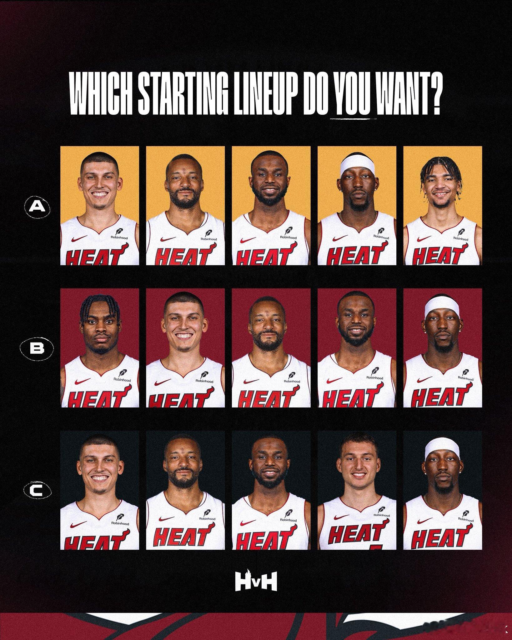 你想要哪支首发阵容？热火nba ​​​