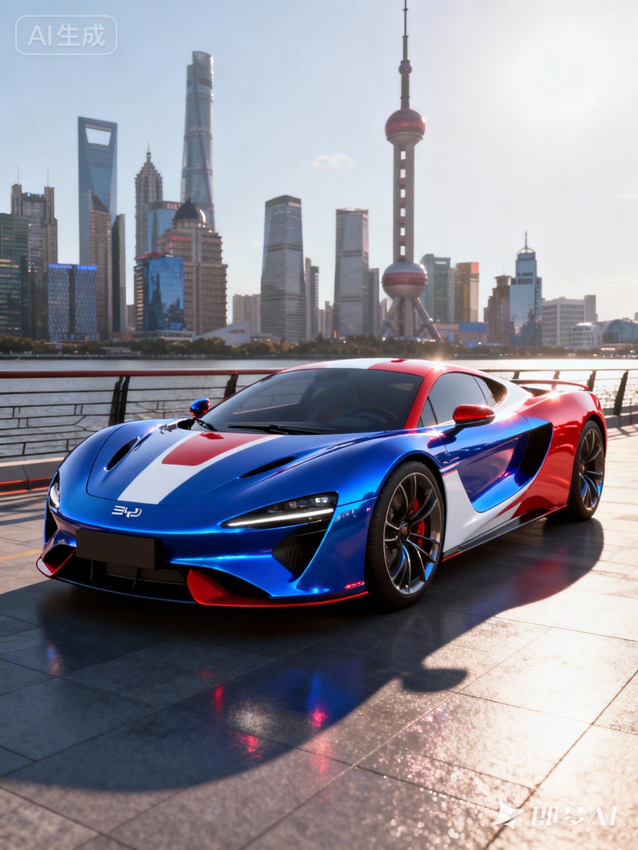 比亚迪汉武帝级超级跑车假想效果图，搭载2.0T插电混合动力系统，四电机驱动，仰望