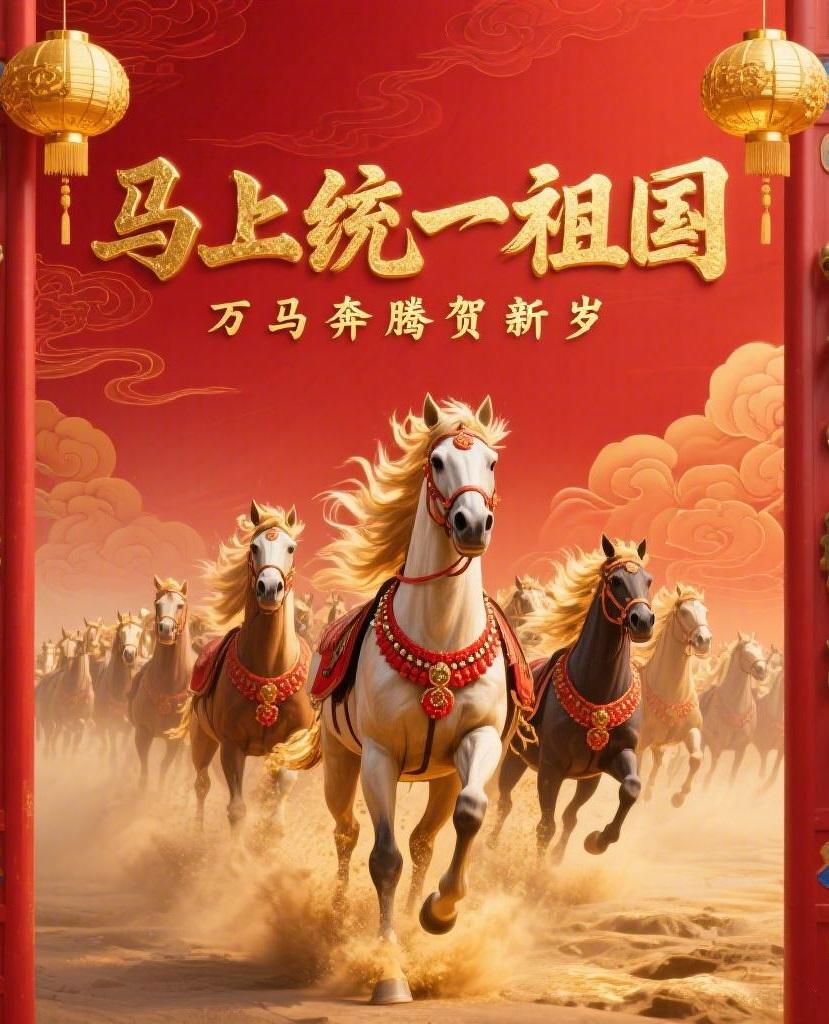 这绝对是今年最有气势的马年祝福图！

不做解释，看了就懂，希望尽快实现！
