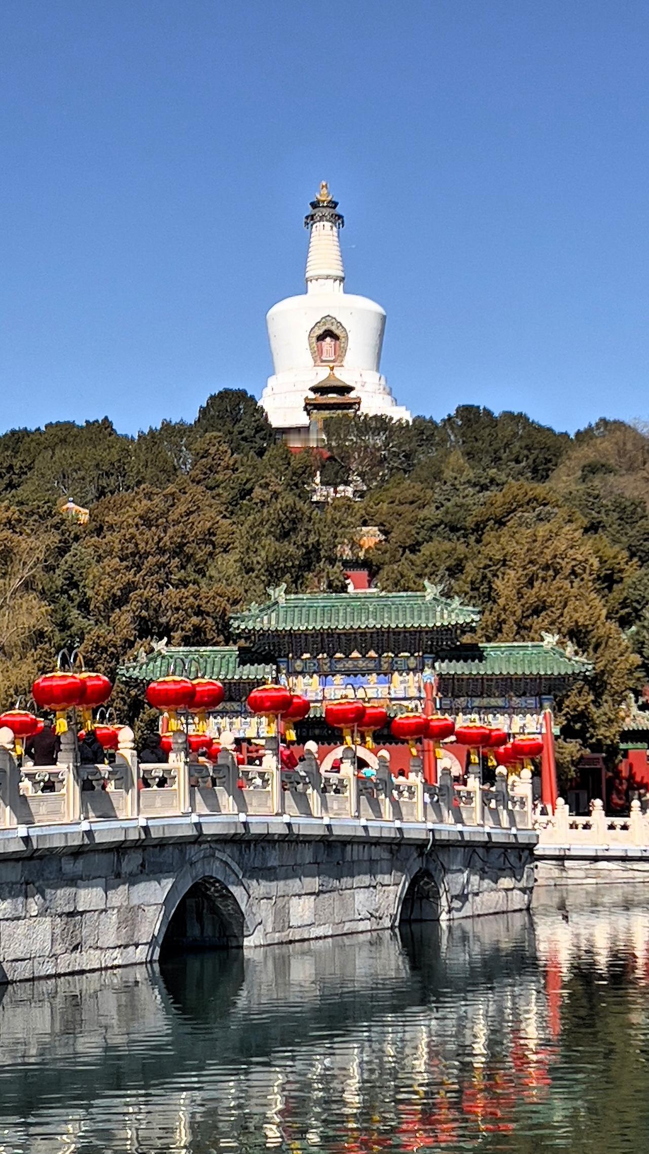 在北京，我最喜欢去的就是北海公园。它就像藏在城市里的一颗明珠。
这里湖光山色，风