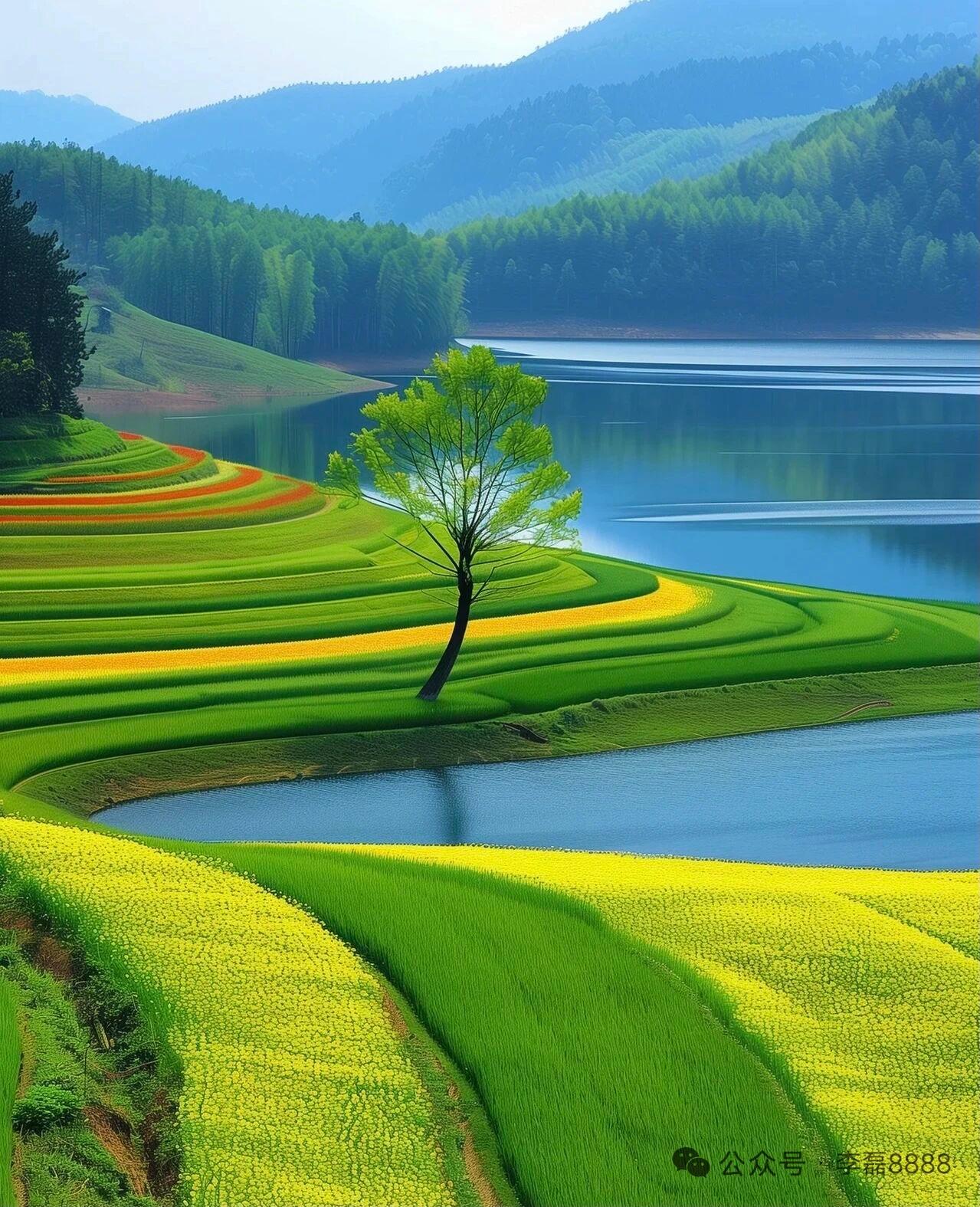 天净沙·翘首迎春
祥龙翘首凌空，
良田沃野香浓，
妙笔春风画送。
乾坤共拥，
一