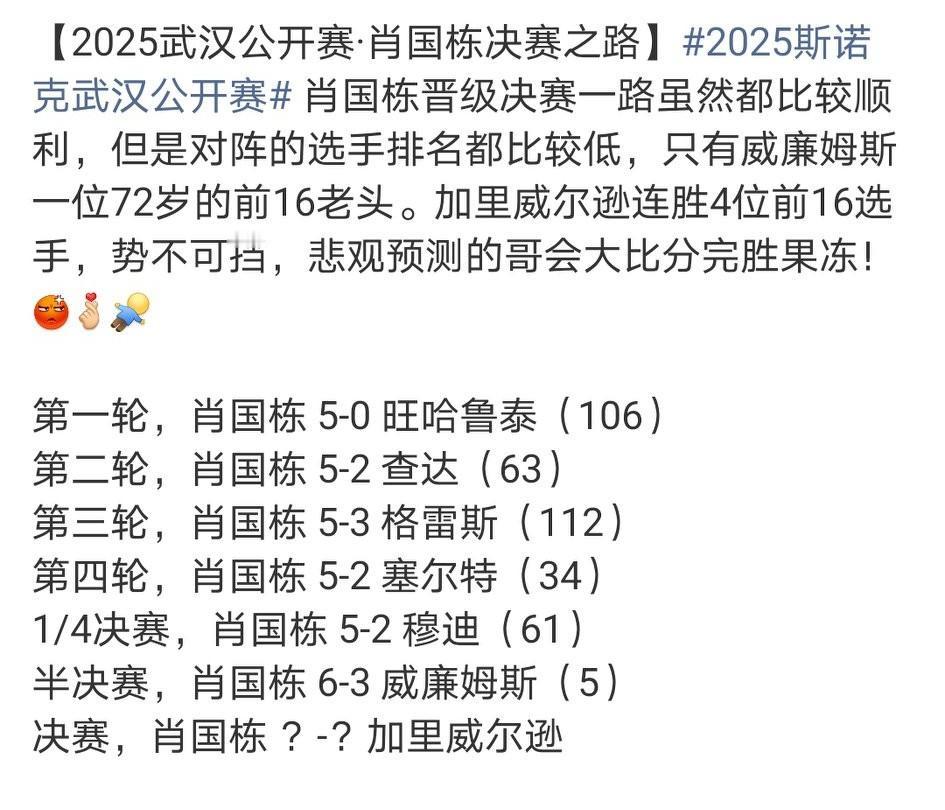 的哥此次晋级武汉公开赛决赛含金量非常之高，一路连胜4位世界前16、3位大满贯得主