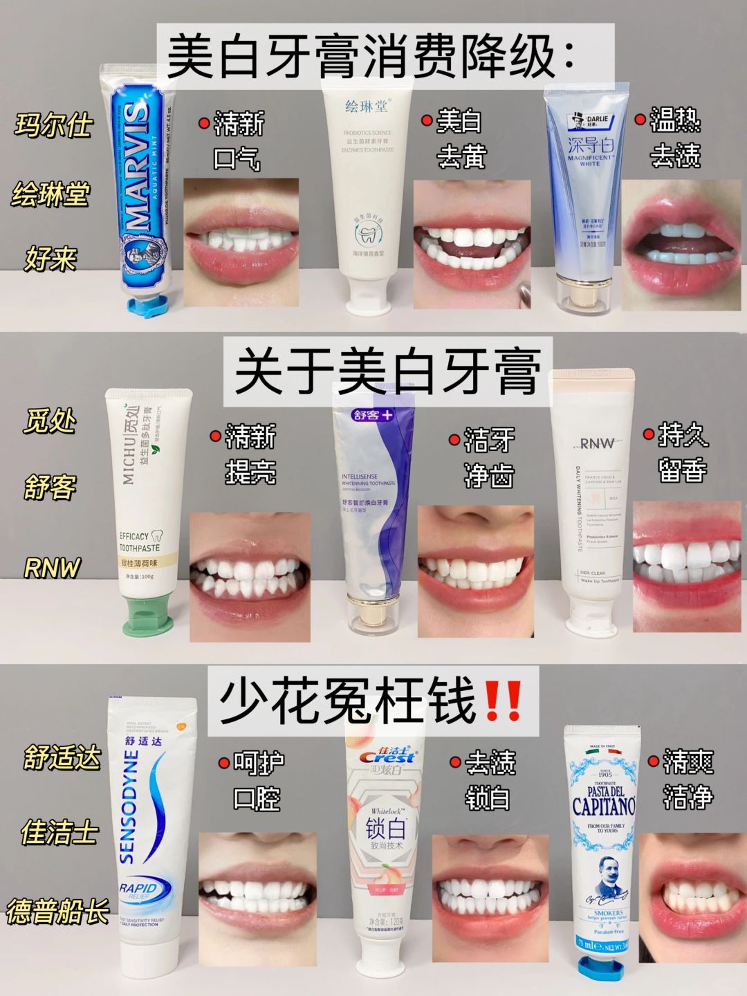 实不相瞒！做功课入的美白牙膏赢麻了！