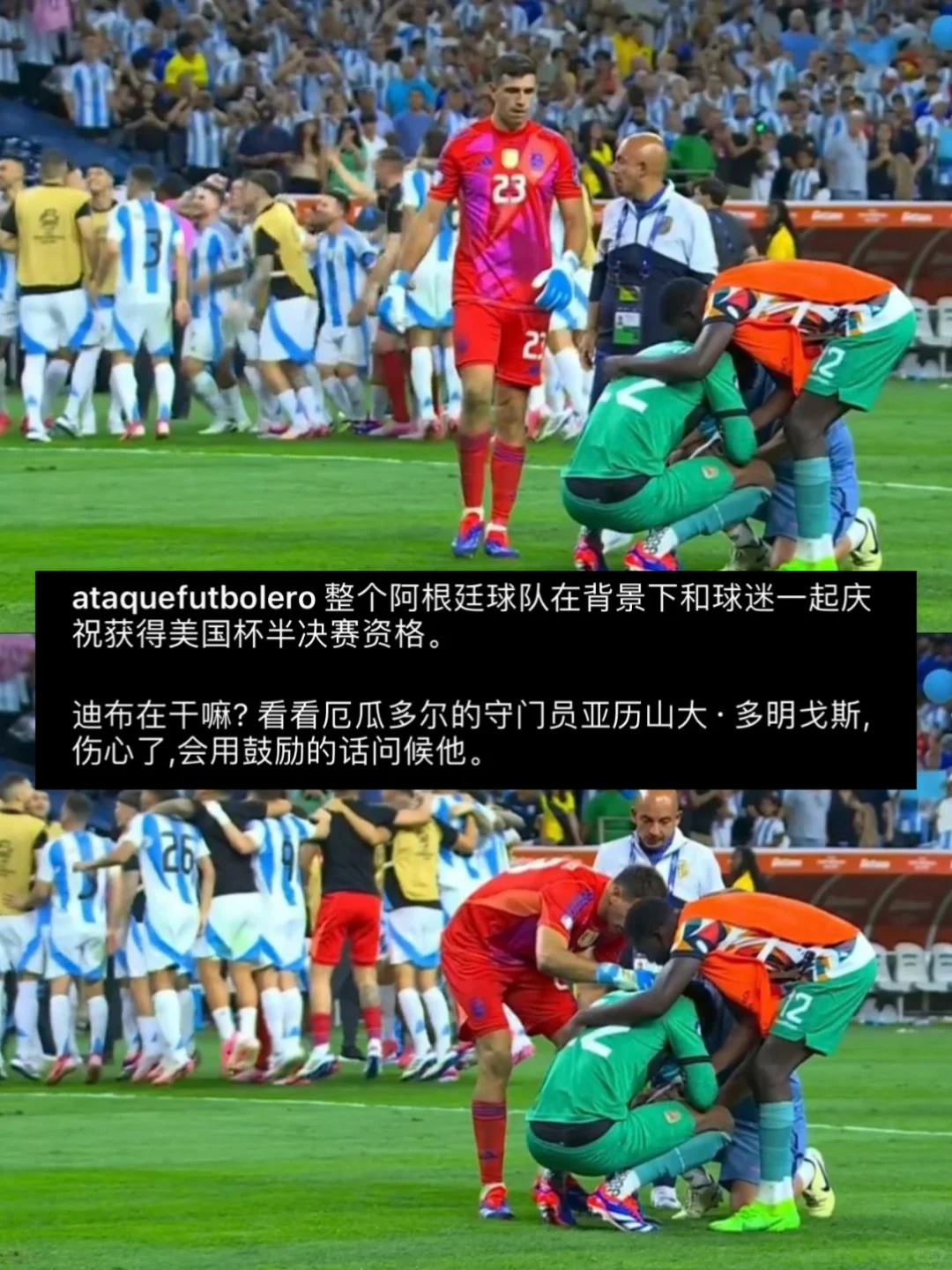 杀进半决赛！大马丁安慰“厄瓜多尔”门将！