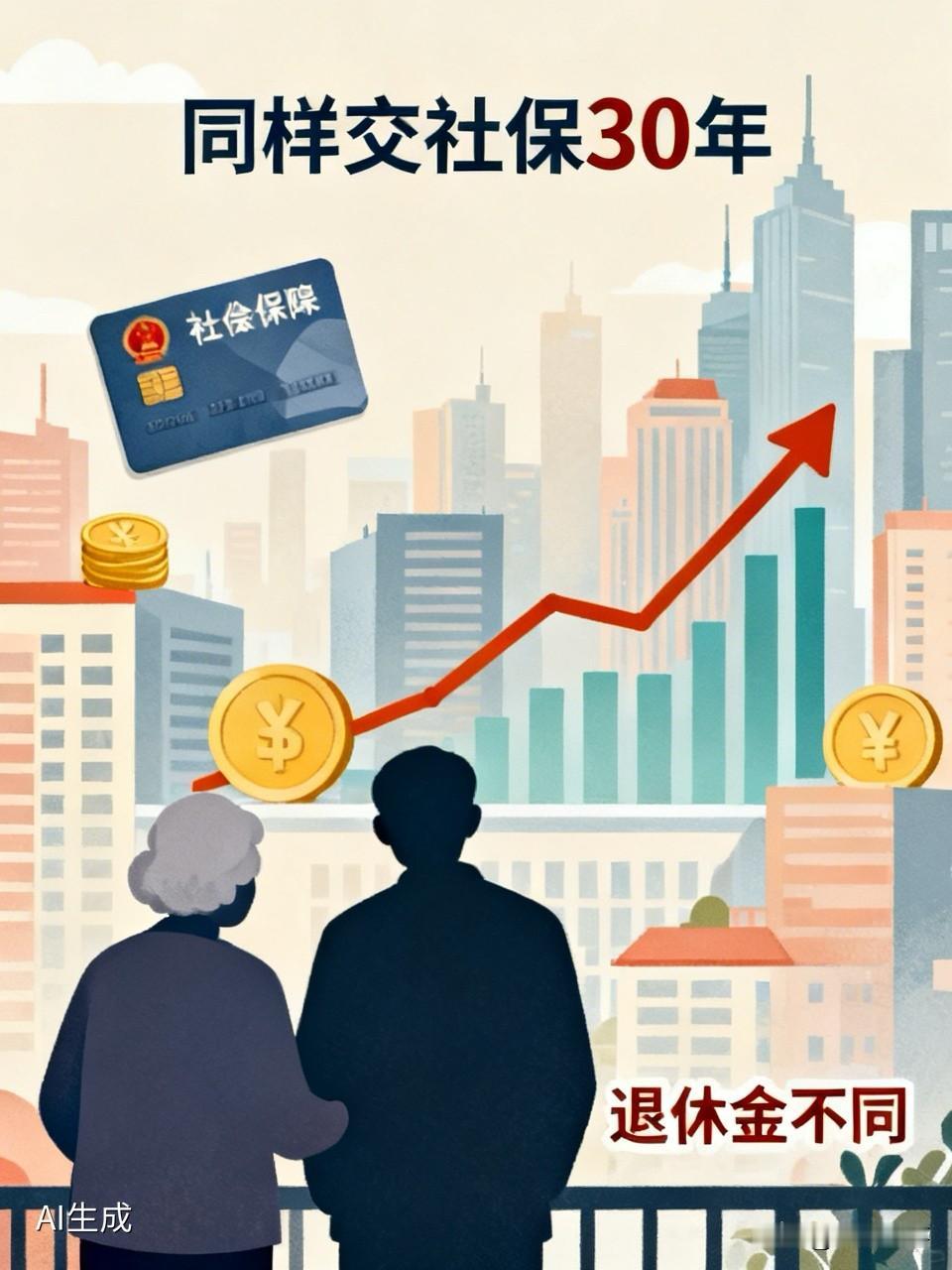 同样交了30年社保，我爸退休金只有我妈的一半

热榜上"同样交社保30年退休金不