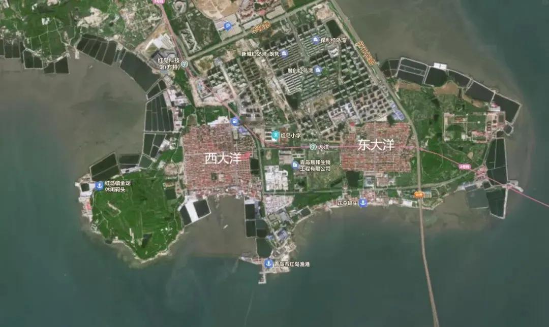 青岛市城阳区红岛街道东大洋突堤码头东北侧海域拟建泊位和码头，项目由岛全域旅游码头