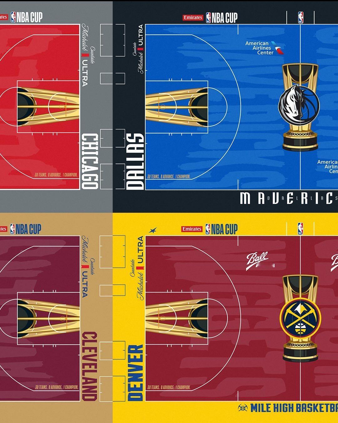 30支球队NBA杯地板出炉金州勇士nba吐槽大会NBA