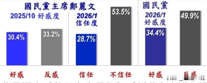 最新民调：郑丽文负面评价53.5%高过国民党　

《美丽岛电子报》今（2日）公布