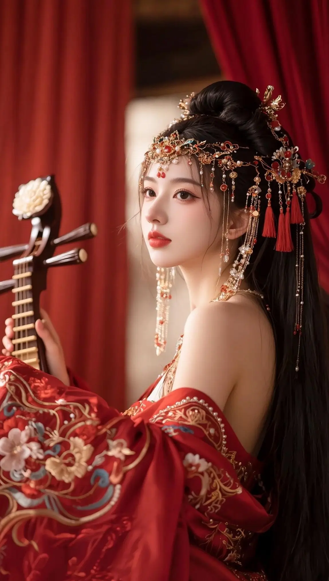 古风美人写真 ai创作 穿搭正常无不良引导