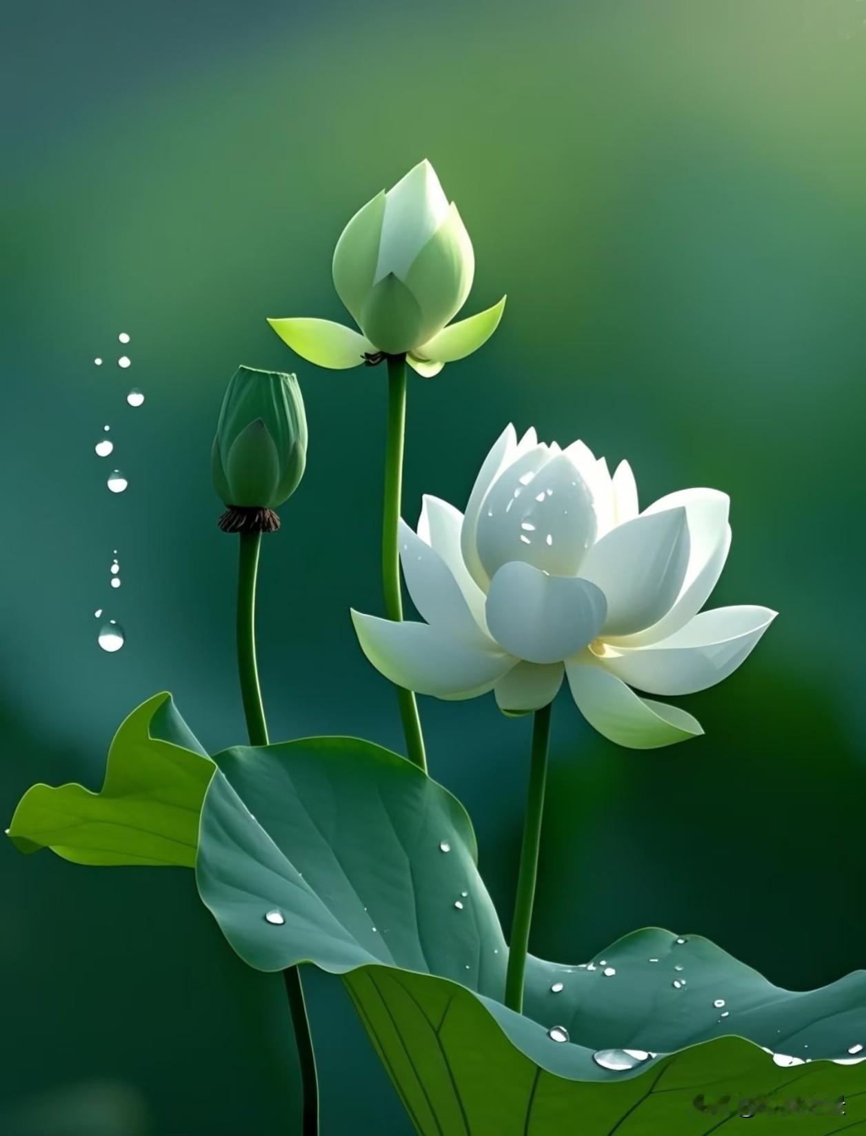 淤泥为根基，雨露作历练。
不慌不忙，静静生长。
愿我们都如池中清荷，身处纷扰，内