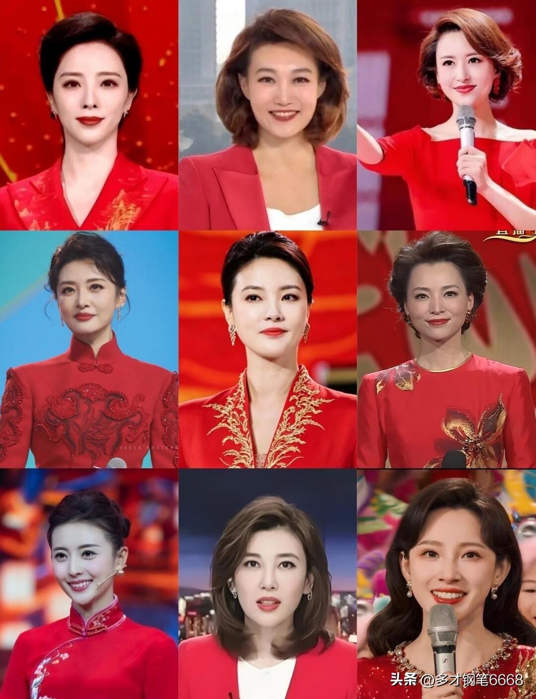 9位央视主持人的颜值比对，这样看起来还是李红的长相最大方耐看，她是央视一姐，张舒