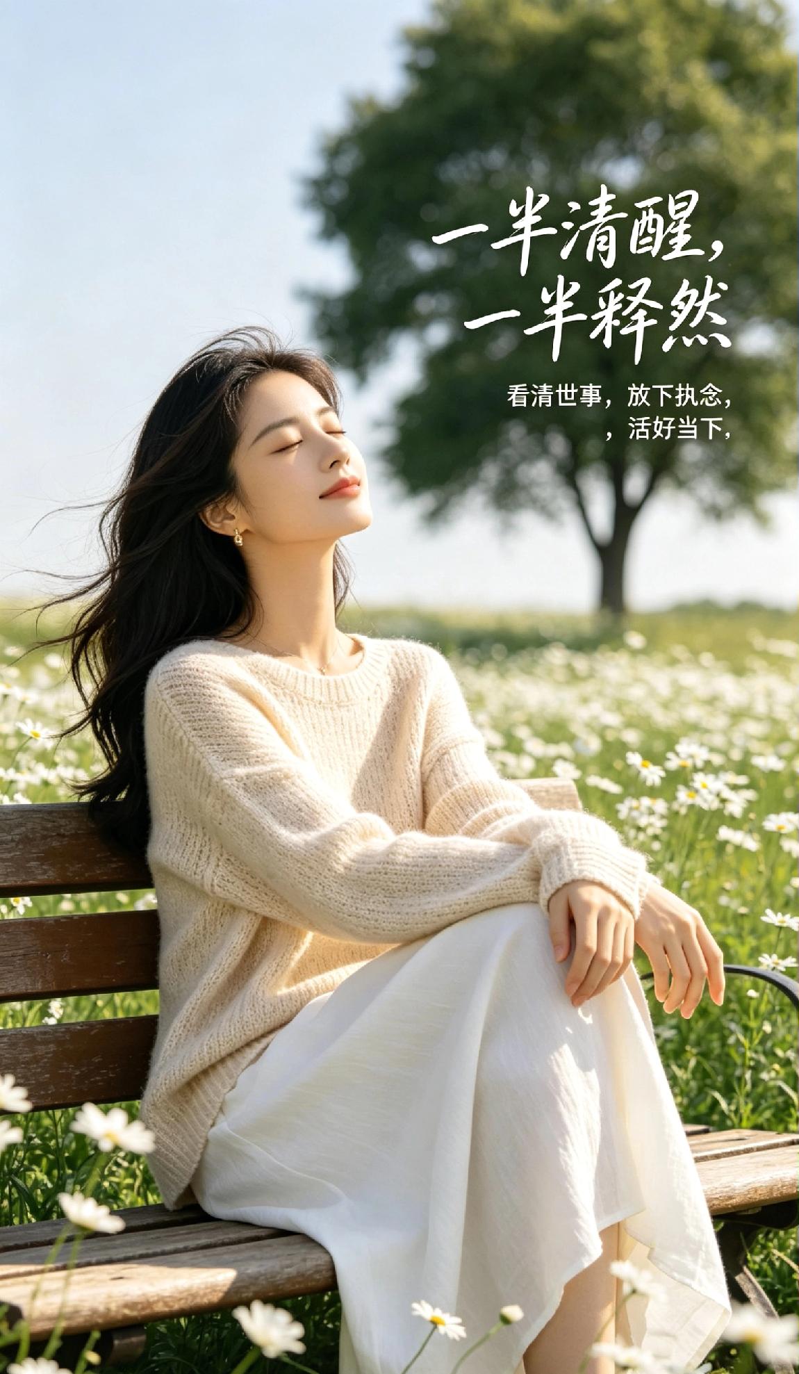 人生最好的状态，是一半清醒，一半释然。清醒时看清世事人情，不被世俗迷惑；释然时放