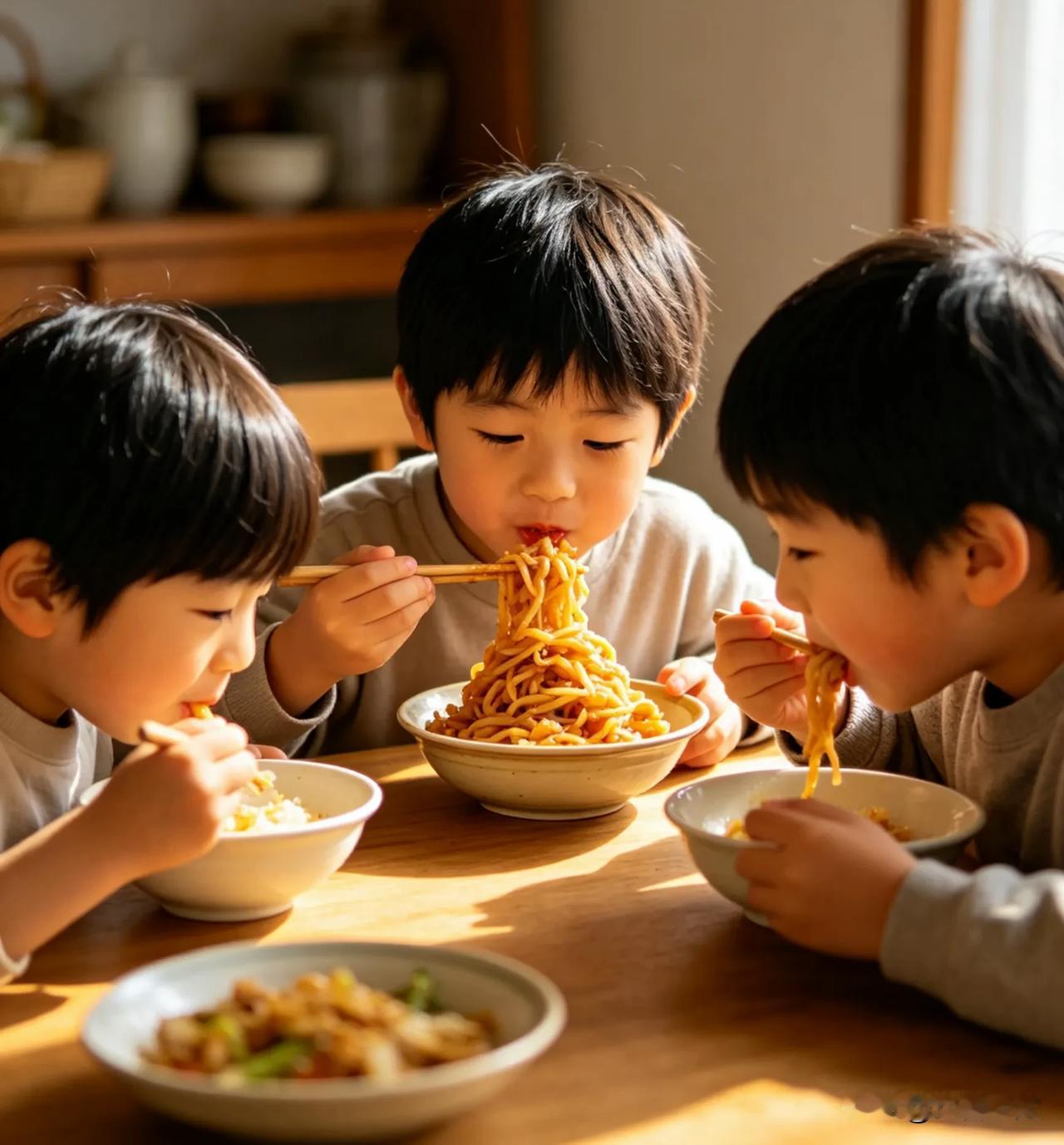 昨天狠心在吃饭的时候，没叫来我家找孩子玩的邻居家孩子一起吃。

不是小气，实在是