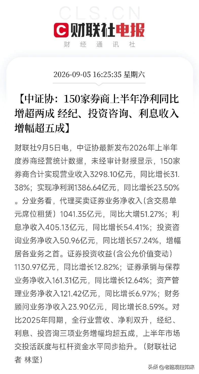 周六下午4点多，中证协发出一份券商半年度成绩单，数据炸得人睡不着

不是一两家龙