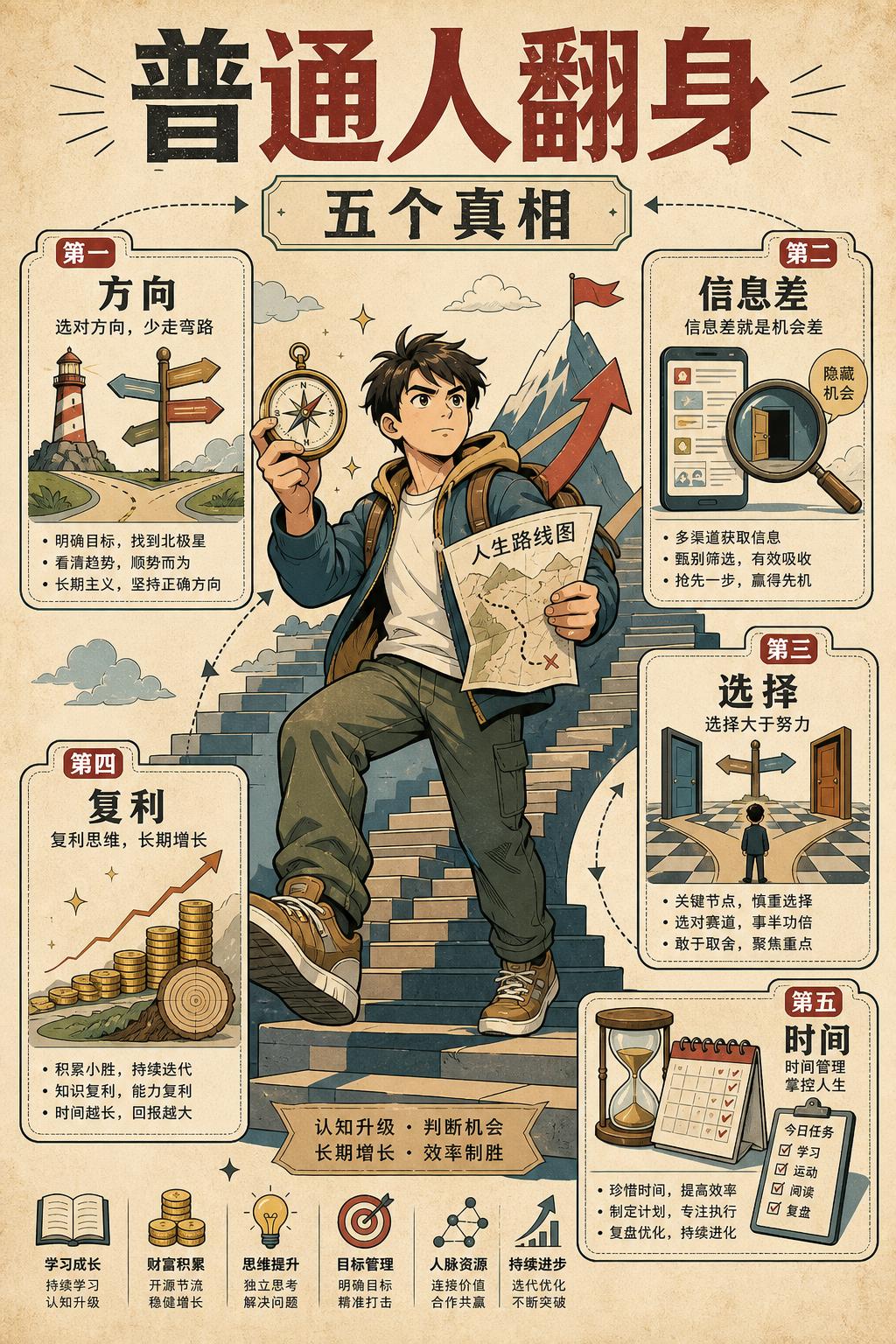 普通人翻身的五个真相，学会受益终身。