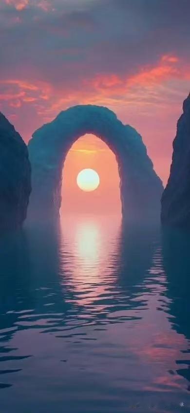 落梅风·洞天
云间洞，山外天，
夕阳晖、奇景堪赞。
如真似幻仙境现，
任天涯、此