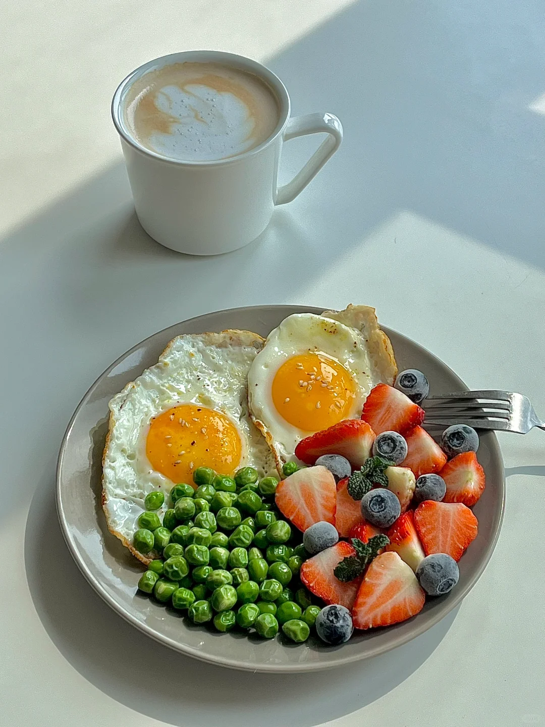 ☀️工作日简单早餐｜两个煎蛋🍳水煮青豆😋