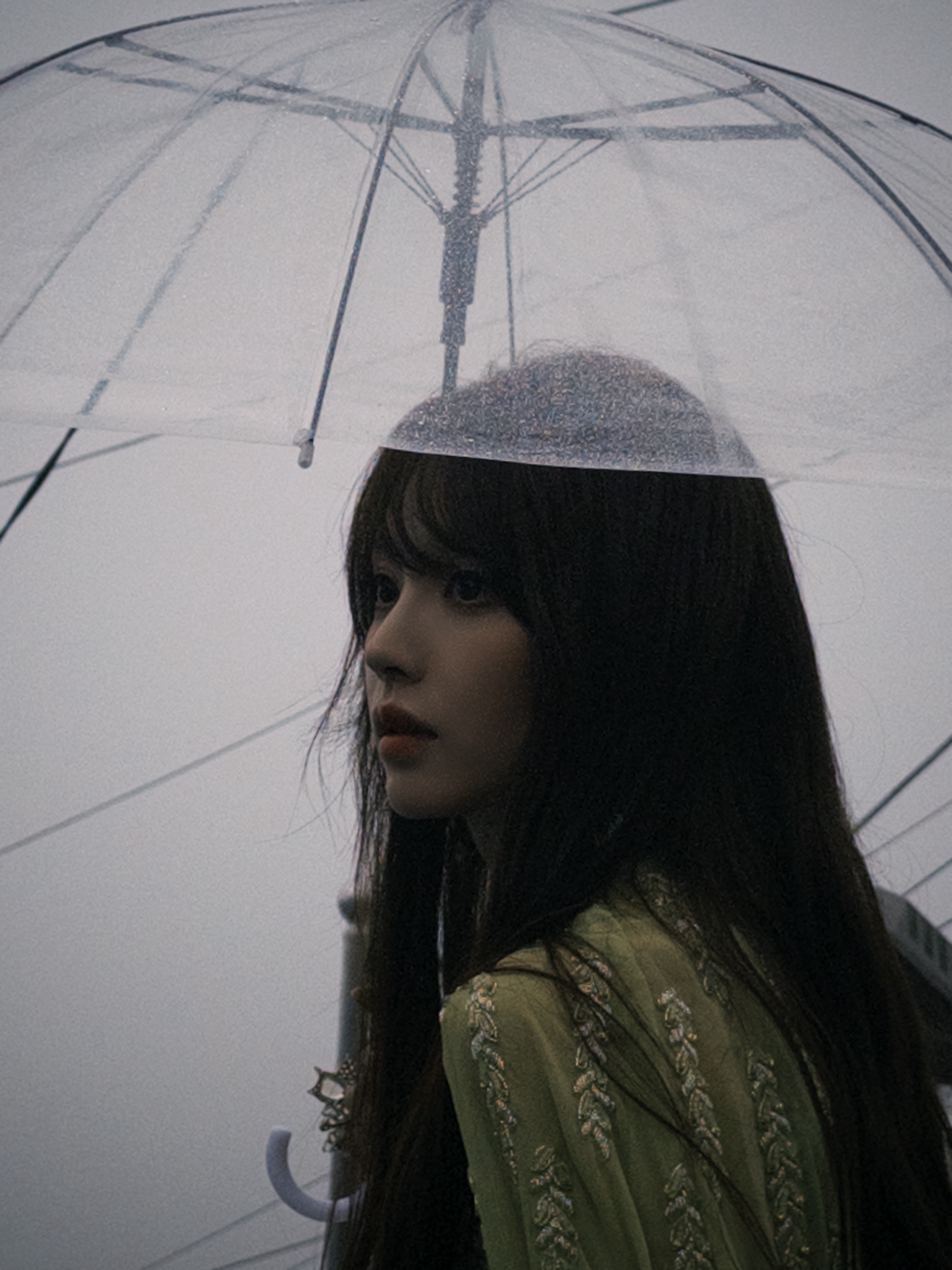 田曦薇 街道在雨里做着安静的梦，她经过，梦境里长出一截新绿。 