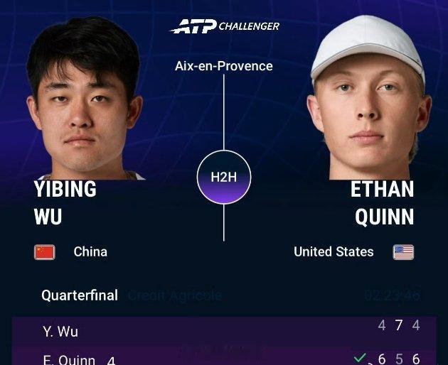 CH175普罗旺斯站🇫🇷男单8进4吴易昺🇨🇳4-6/7-5/4-6不敌4