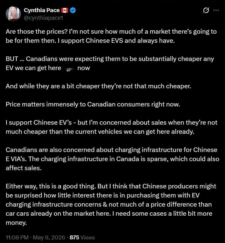 比亚迪执行副总裁李柯最近在X上，回应了加拿大网友对比亚迪定价的讨论。目前流出的估