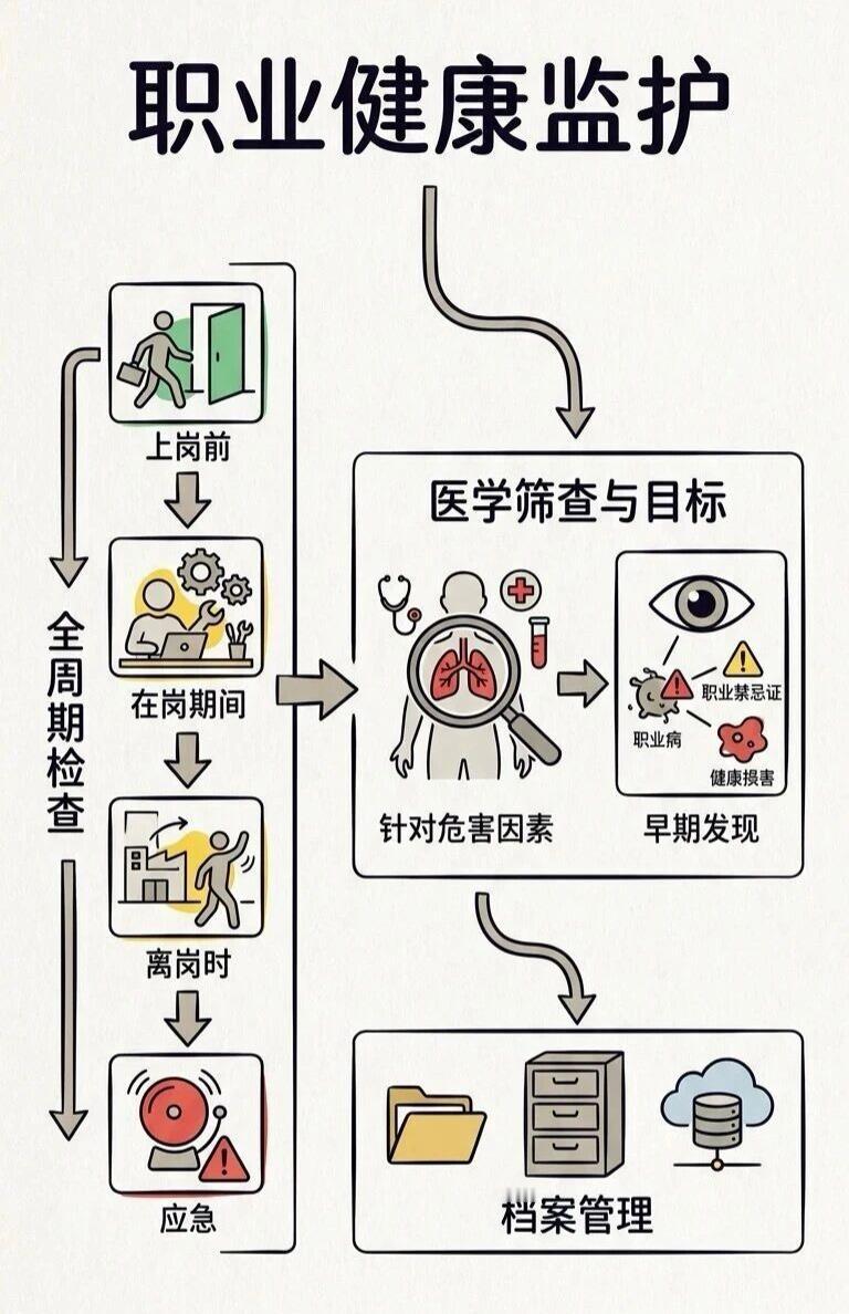 职业健康监护不是走过场！一张图看懂“全周期”该查什么
很多企业和员工把职业健康监