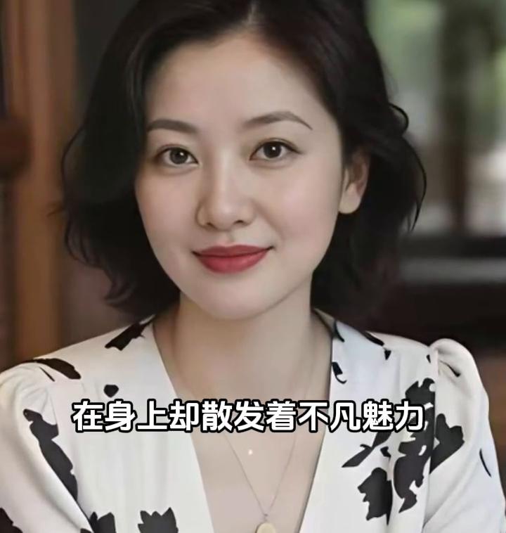 年过五十她仍美得惊艳，气质风度堪比陈红。眼睛澄澈明亮，短发飒爽干练。一件简约白T