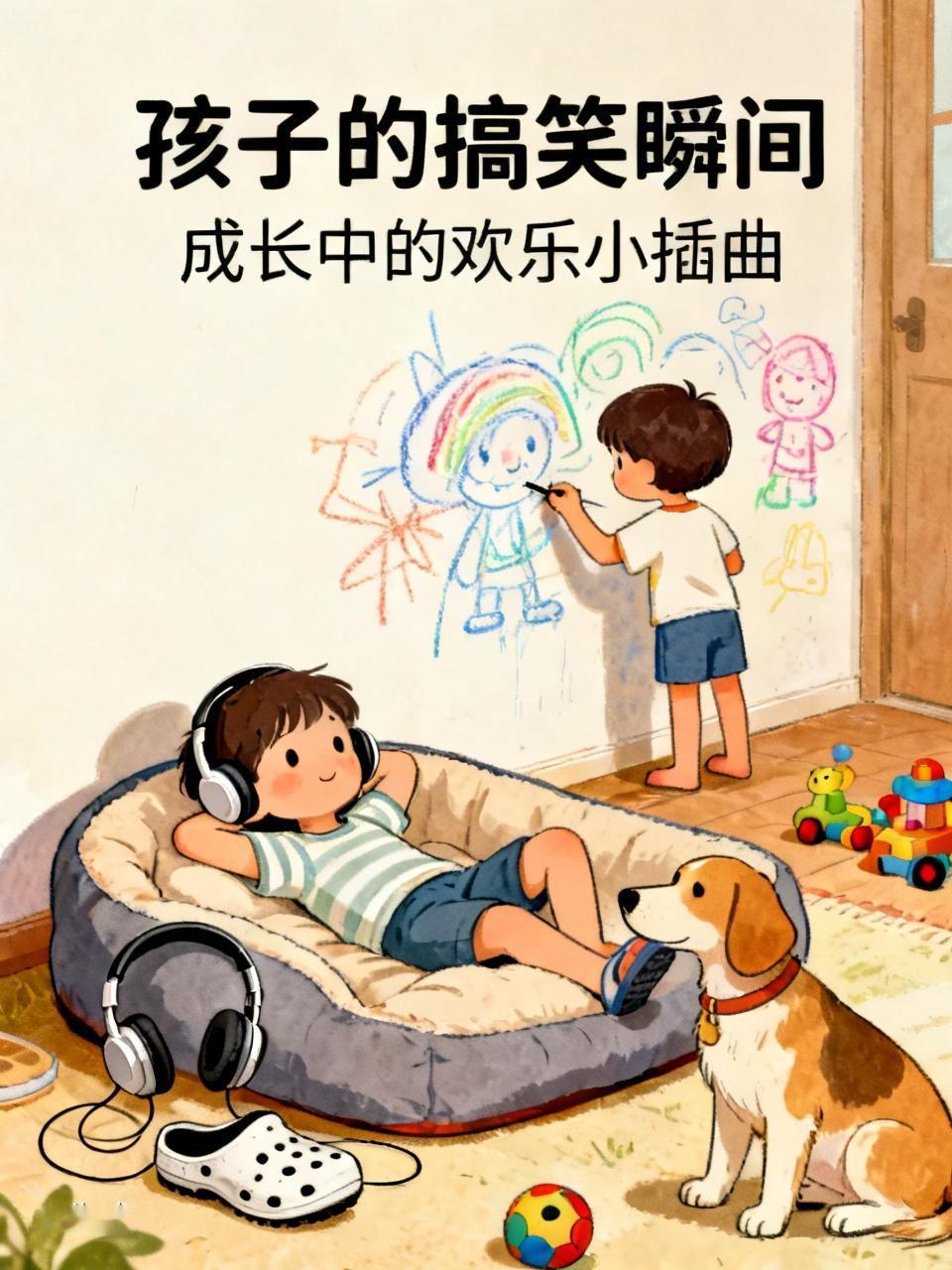 网上好多家长晒娃的搞笑照片，真是让人笑到停不下来。有小朋友在墙上随意涂鸦，创意是