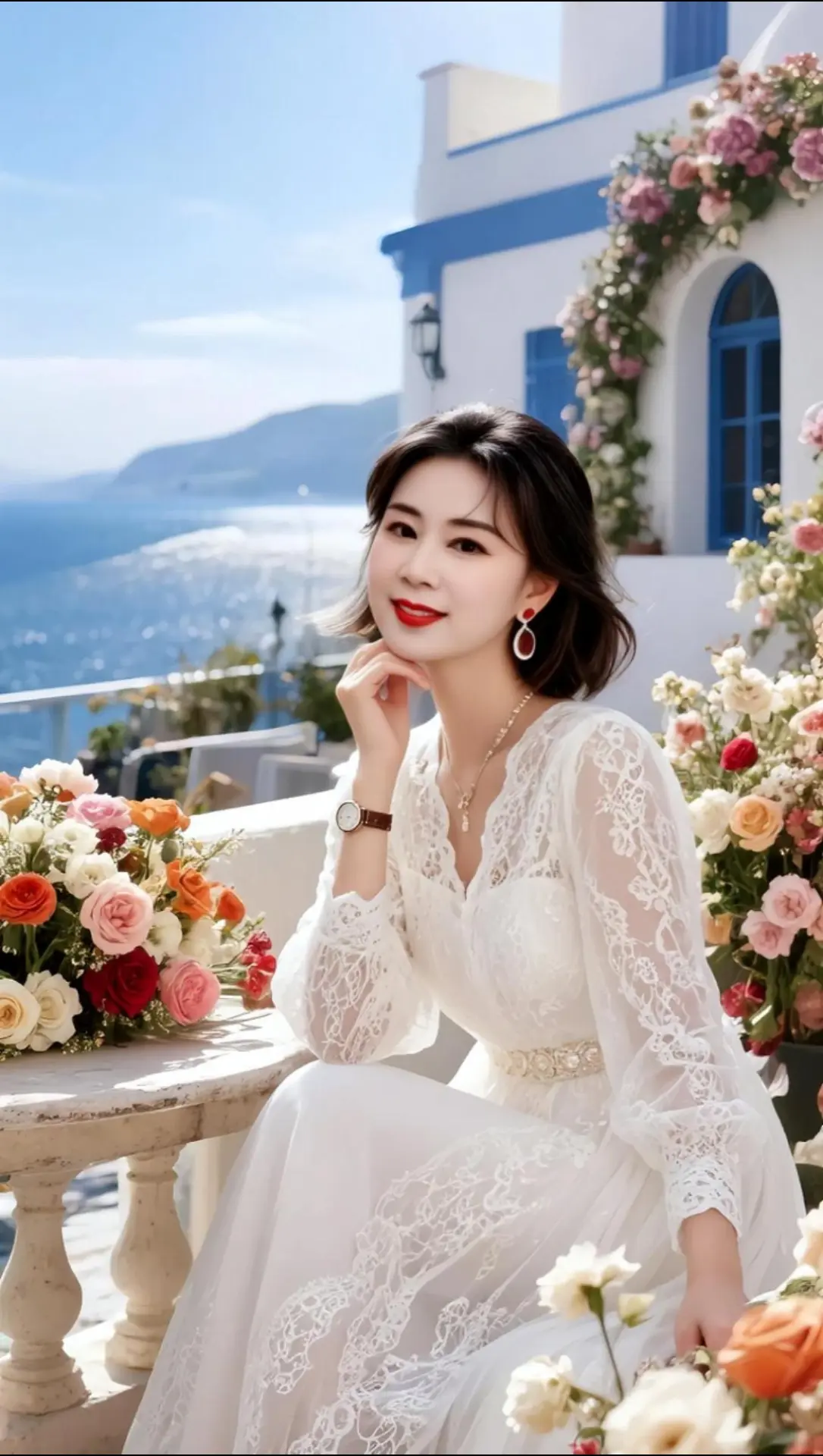 AI海滨蕾丝写真 随变ai随便玩