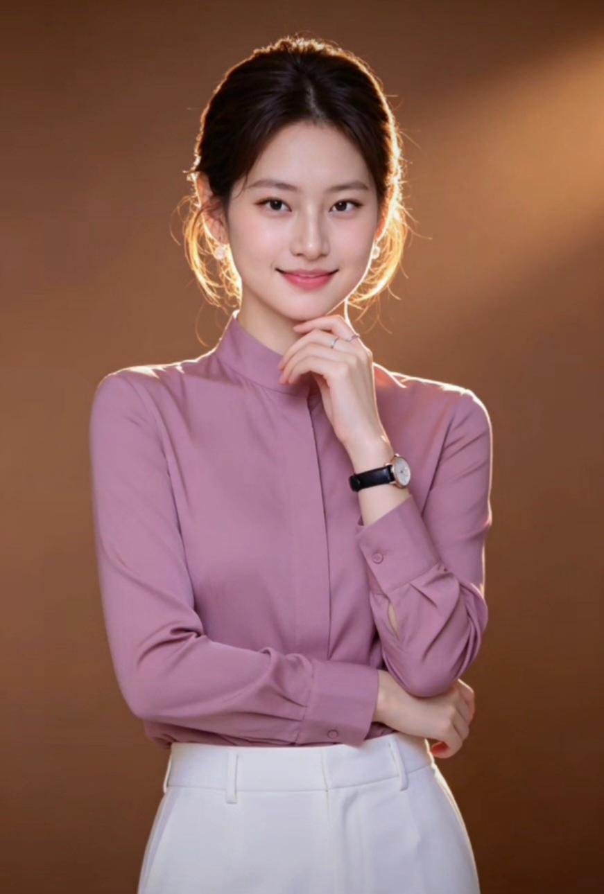 温柔职场风，粉色衬衫搭配白色裤子，优雅迷人！💄👠