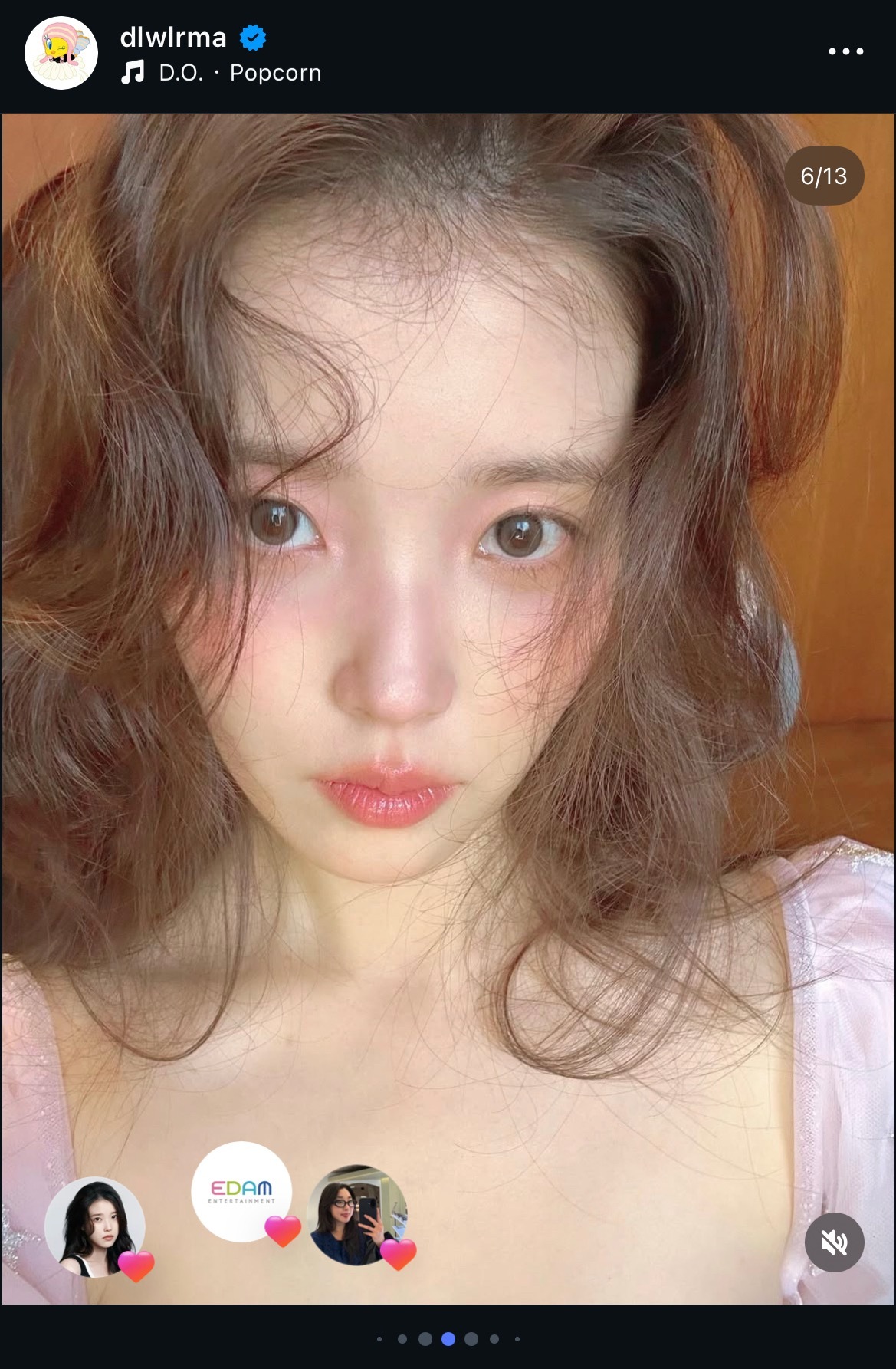 260405 IU INS更新配乐是D.O.的Popcorn 