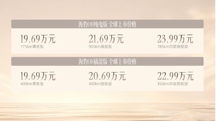 海豹 08 正式上市 标配云辇空悬后轮转向等高端配置 19.69 万起性价比拉满