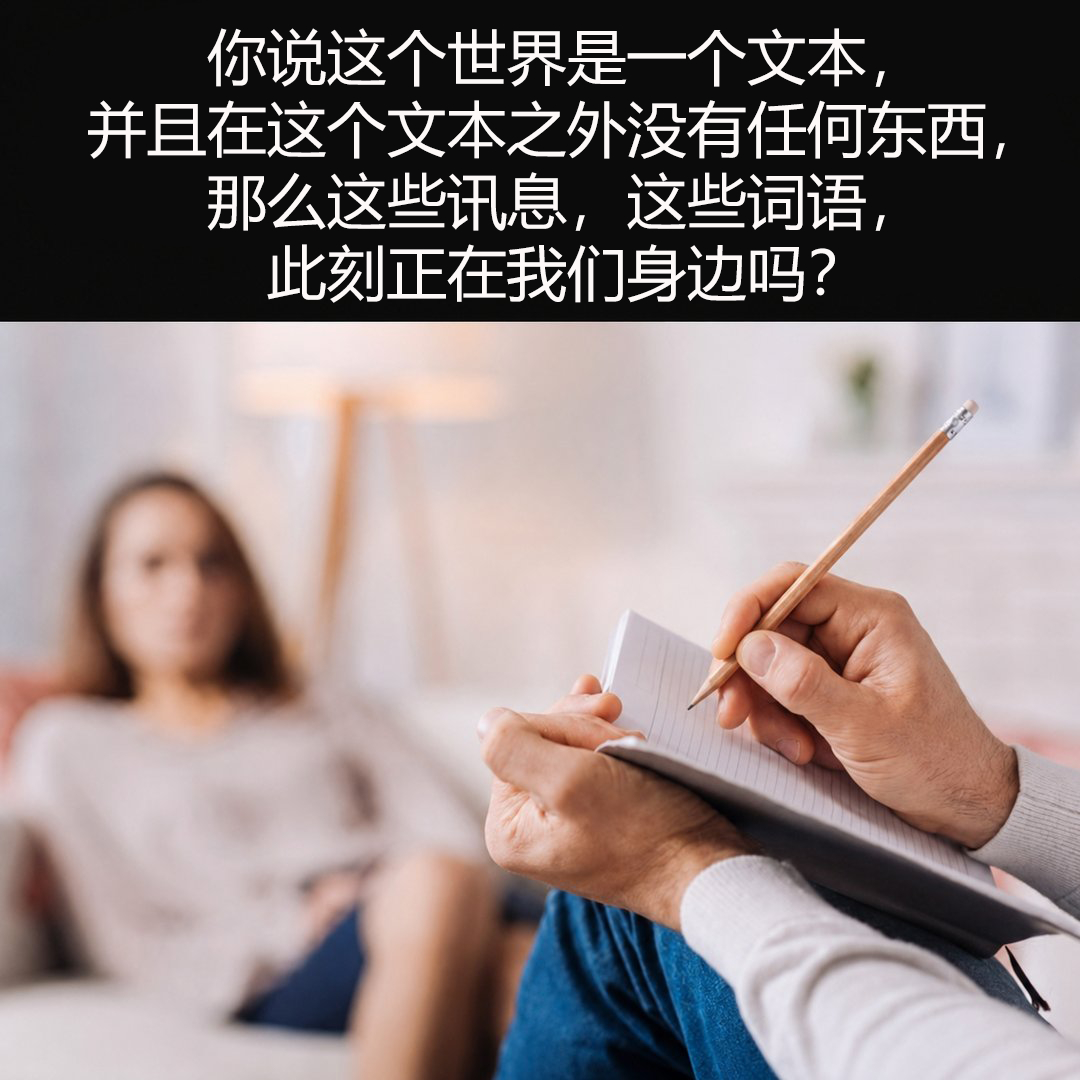 贝克莱：意识之外一无所有德里达：文本之外一无所有尼采：那些酷毙了的箴言之外一无所