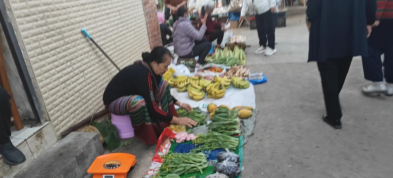 图片是我今天早上在西双版纳景洪曼莎小市场买的菜，一根青笋花了5.8元，一把不知道