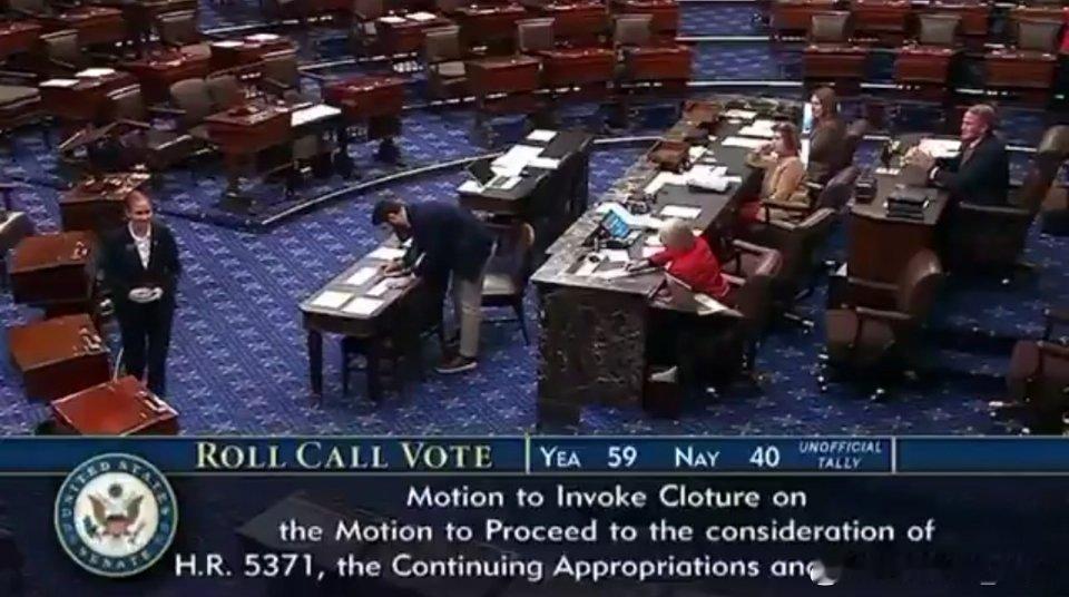 CNN：美国参议院以60票赞成、40票反对的投票结果，通过了重启政府的关键一步。