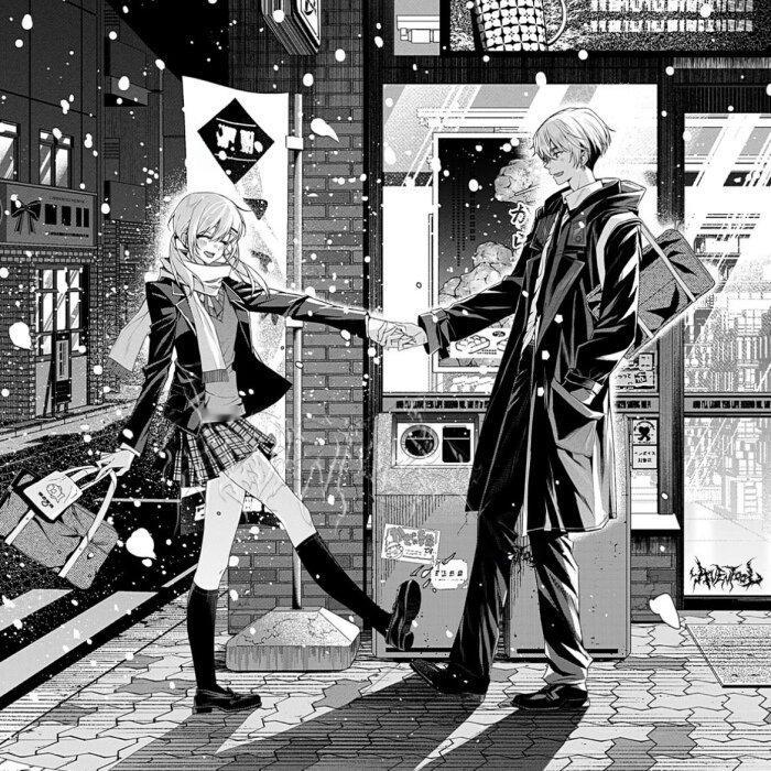 动漫背景图｜黑白｜大地藏在雪里，你藏在我心里 