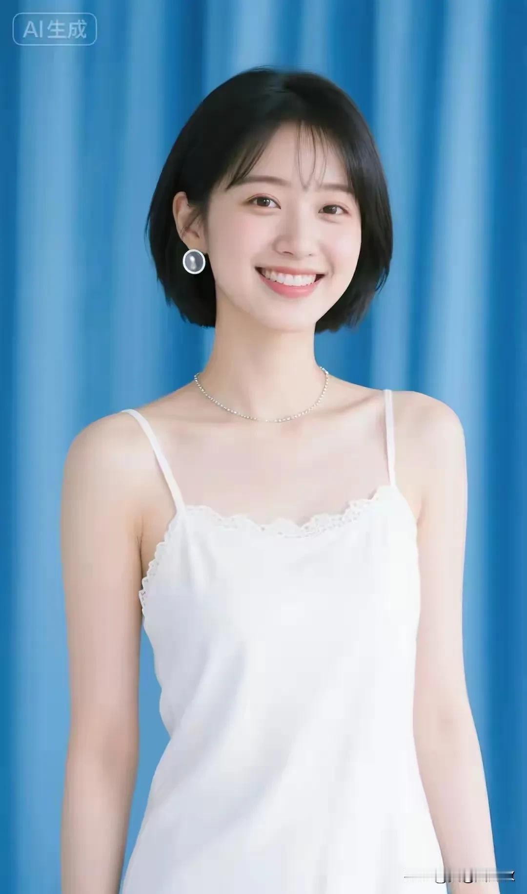 漂亮美女，白色吊带
清新自然，甜美气质
二八佳人，出水芙蓉
眉清目秀，花容月貌