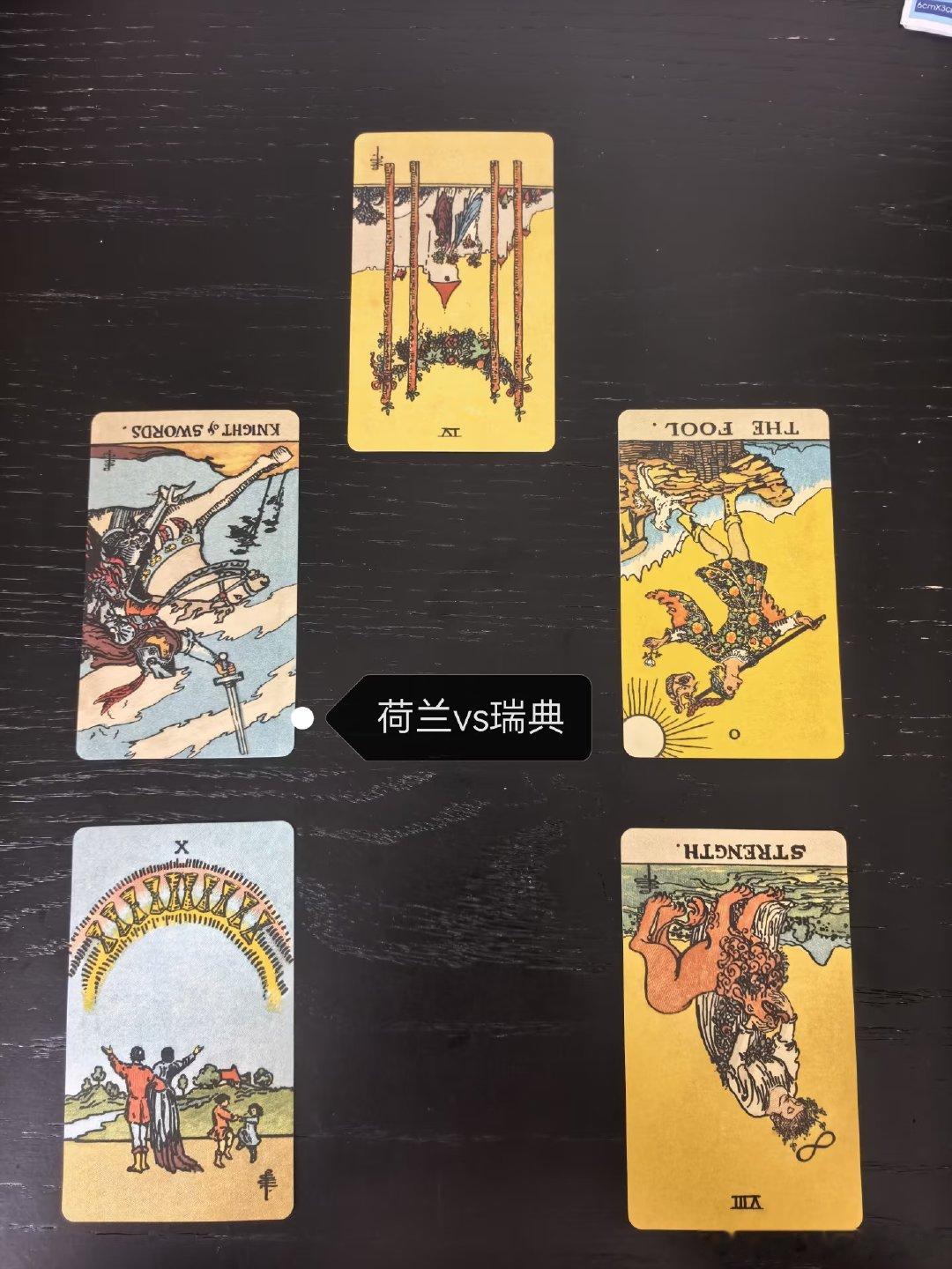 左边两张荷兰，右边两张瑞典，中间一张比分预测 荷兰传导球流畅稳定，但心态有些松懈
