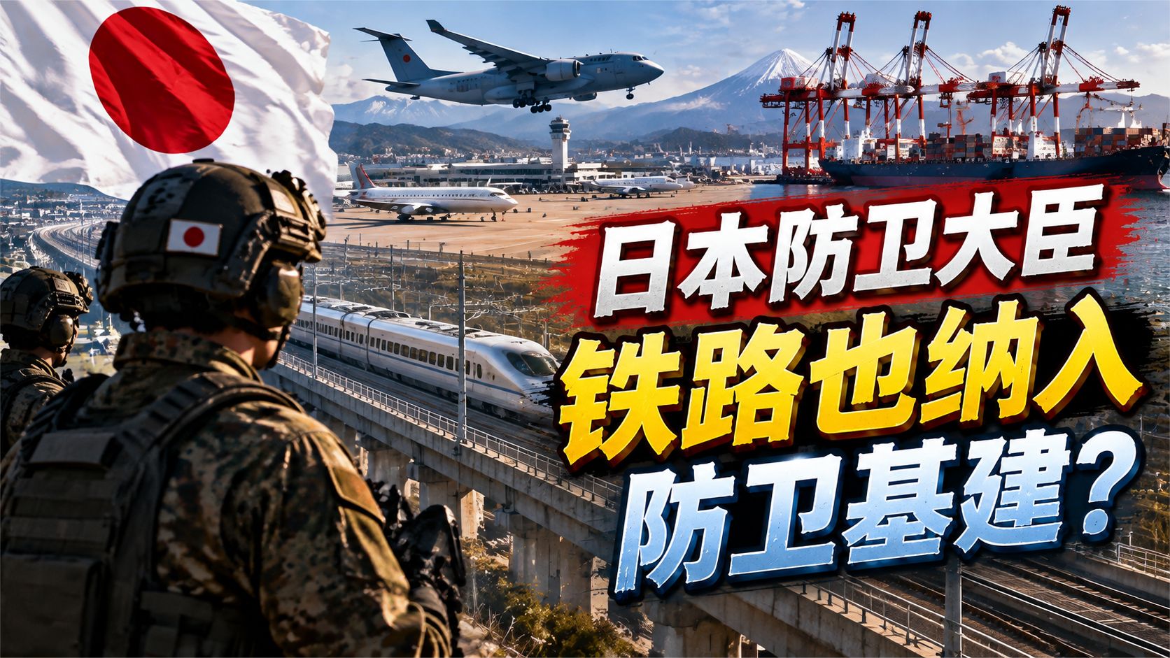 日本防卫大臣重磅发声！机场港口不够，铁路也要纳入防卫基建？