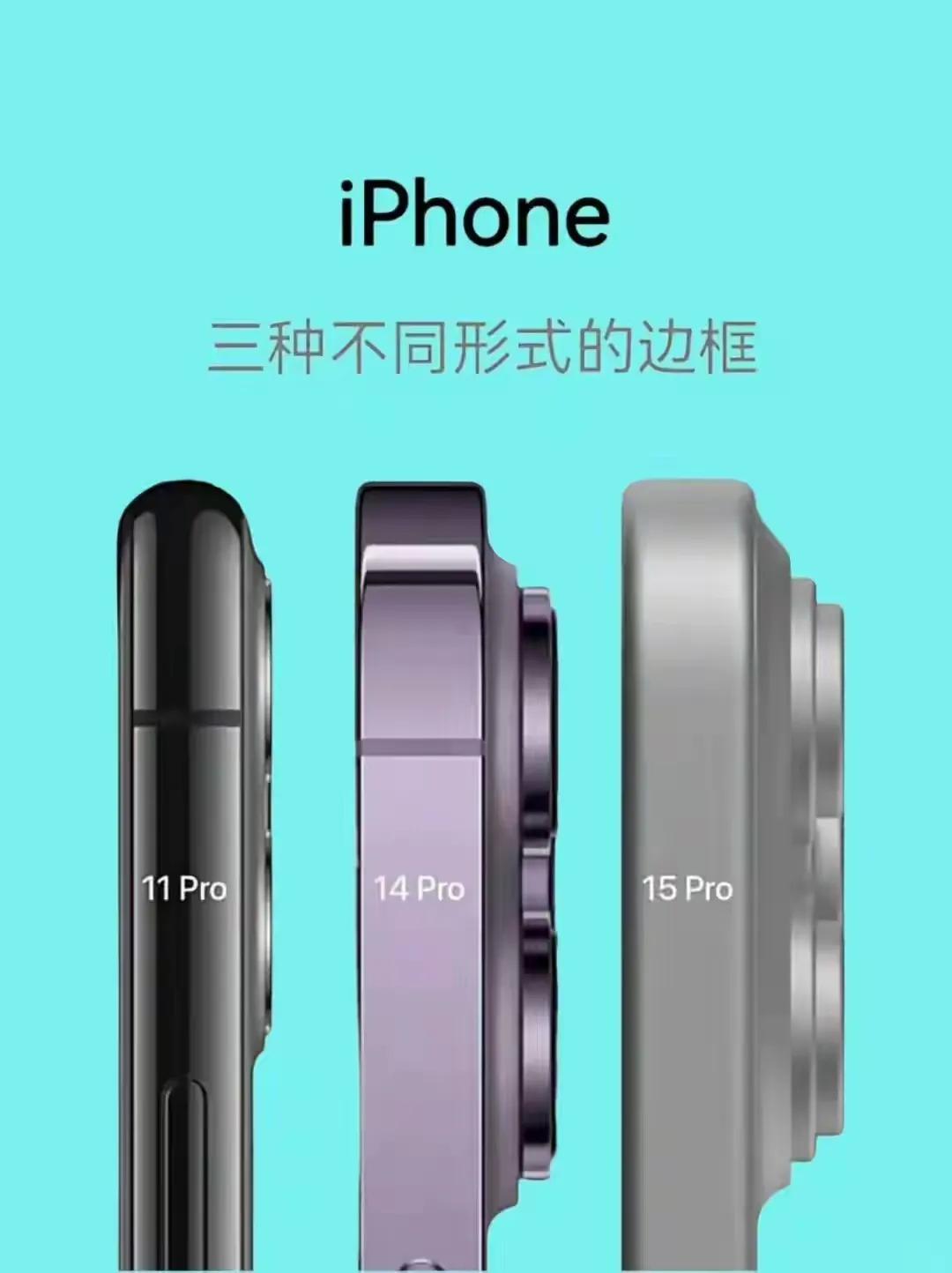 IPhone的三种不同形式的边框，老师说我还是挺喜欢iPhone 11 Pro的