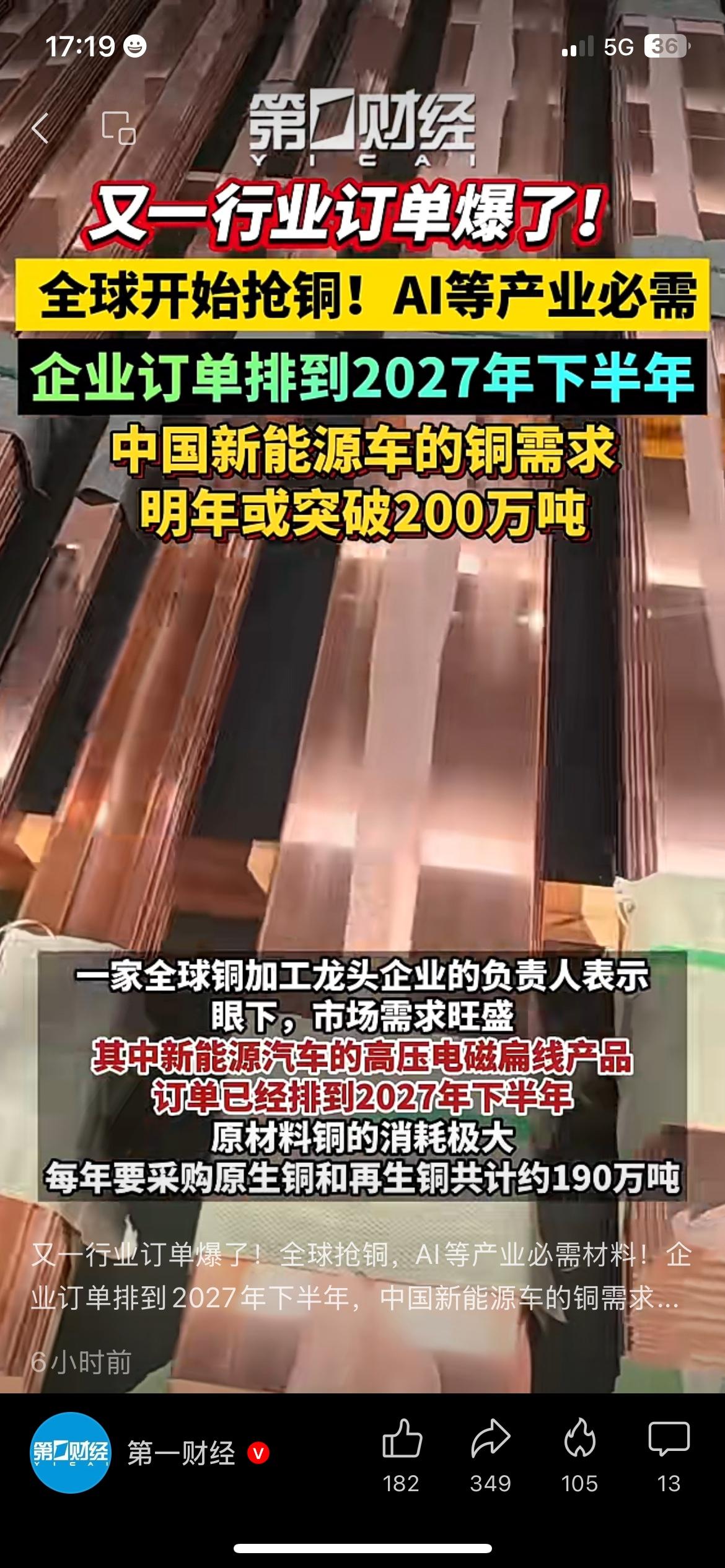 全球掀起抢铜热潮，订单排至2027年，影响日常消费开支
当下全球铜资源供不应求，